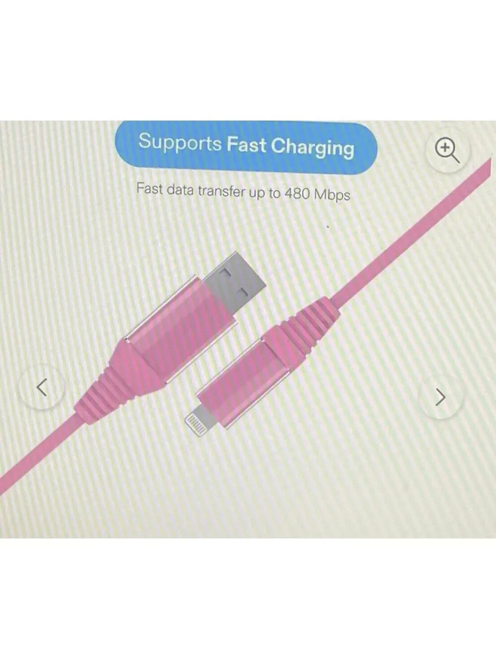Onn 6ft Lightning to USB Charging Cable Pink